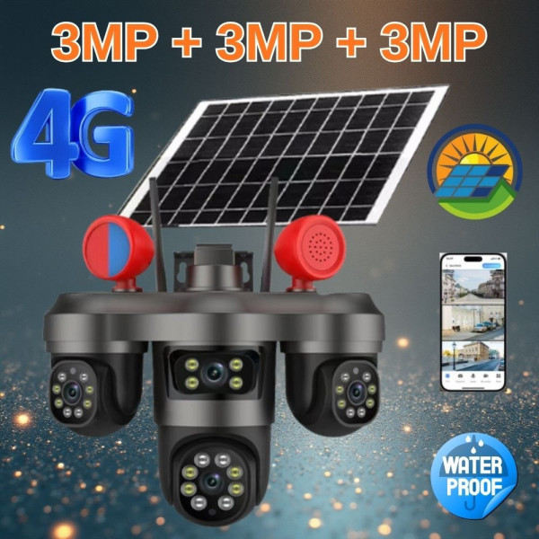 Поворотная IP-камера VN 404 с 4G, сигнализацией и солнечной батареей для уличного видеонаблюдения