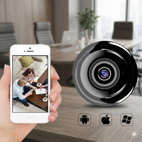 Миниатюрная WiFi IP камера видеонаблюдения V380 1080p с функцией видеоняни и ИК-подсветкой для внутреннего исп