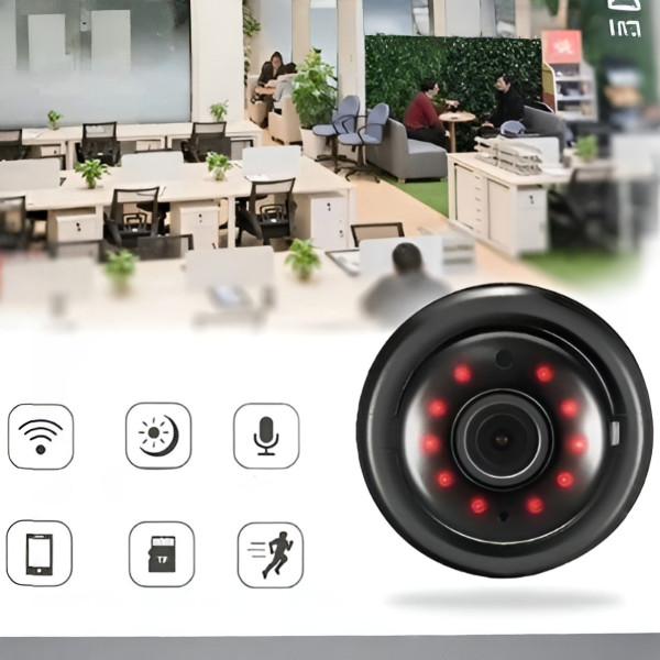 Миниатюрная WiFi IP камера видеонаблюдения V380 1080p с функцией видеоняни и ИК-подсветкой для внутреннего исп