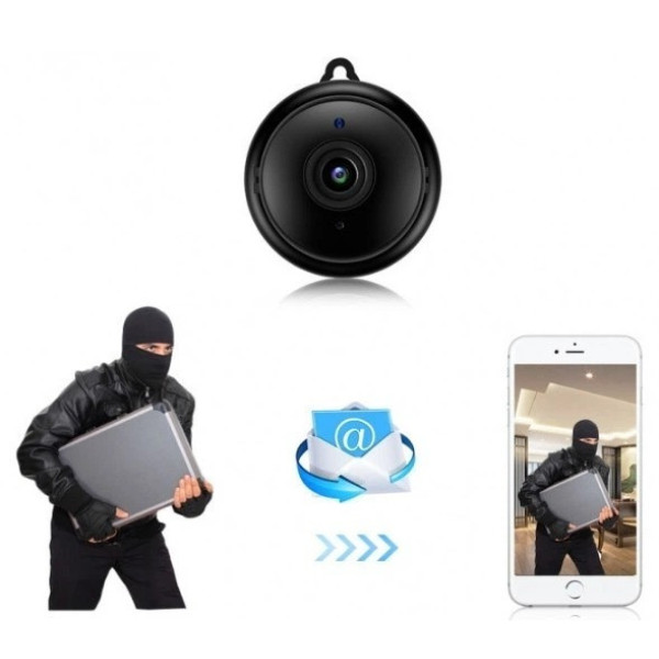 Миниатюрная WiFi IP камера видеонаблюдения V380 1080p с функцией видеоняни и ИК-подсветкой для внутреннего исп