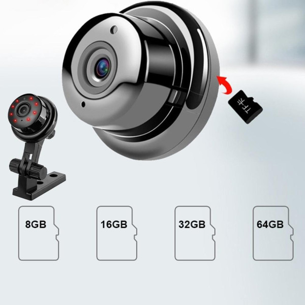 Миниатюрная WiFi IP камера видеонаблюдения V380 1080p с функцией видеоняни и ИК-подсветкой для внутреннего исп