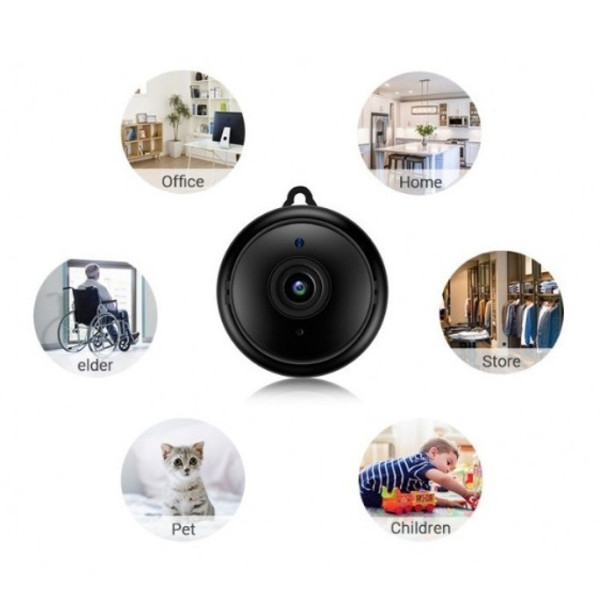 Миниатюрная WiFi IP камера видеонаблюдения V380 1080p с функцией видеоняни и ИК-подсветкой для внутреннего исп