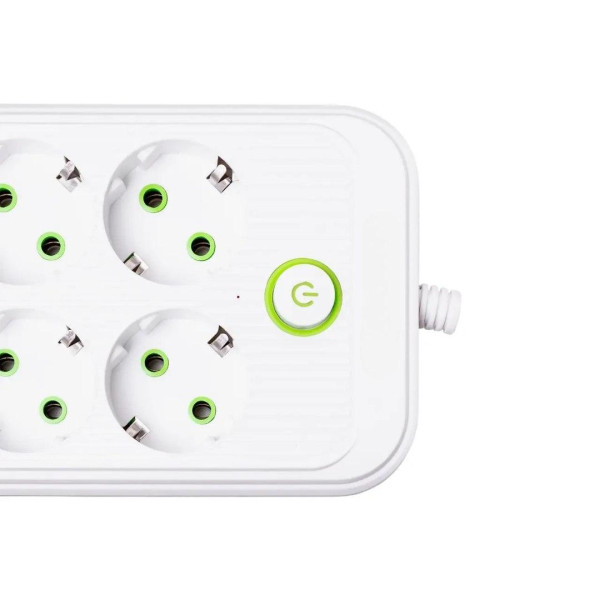 Сетевой удлинитель с 8 розетками и 5 USB портами, кнопка включения, длина 2 м