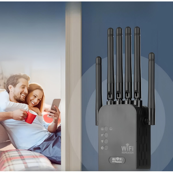 Репитер Wi-Fi для дома и квартиры с усилением сигнала и функцией точки доступа, питание от сети 220В