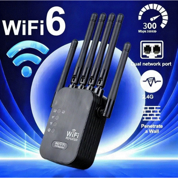 Репитер Wi-Fi для дома и квартиры с усилением сигнала и функцией точки доступа, питание от сети 220В