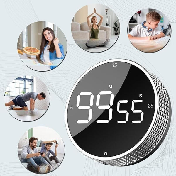 Цифровой кухонный таймер с LED-дисплеем, магнитом, секундомером и функцией обратного отсчёта