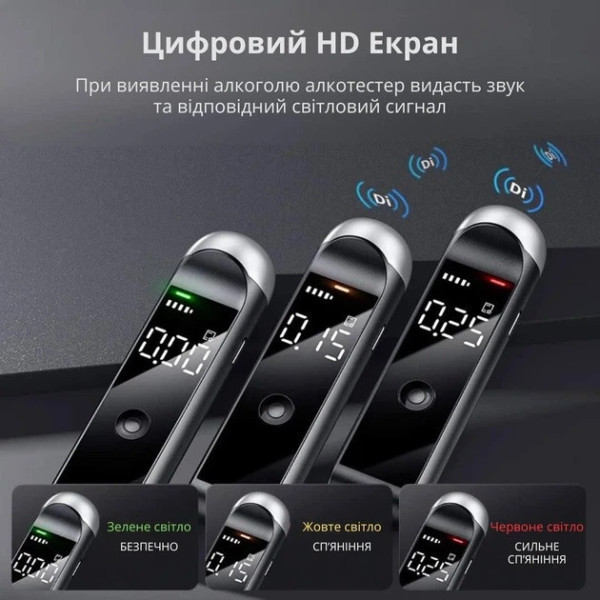 Цифровой персональный алкометр Bodasan MR10 с дисплеем и аккумулятором без мундштука