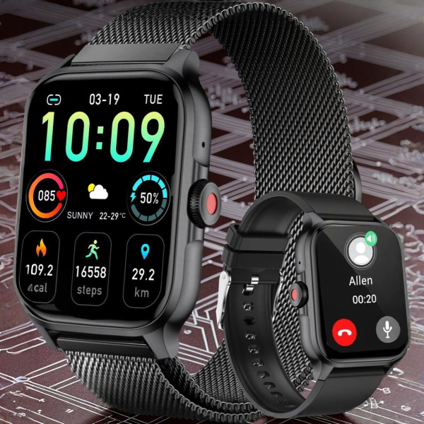 Умные часы QX15 Y13 с фитнес трекером, Bluetooth звонками, пульсометром и цветным экраном 1.85 дюйма