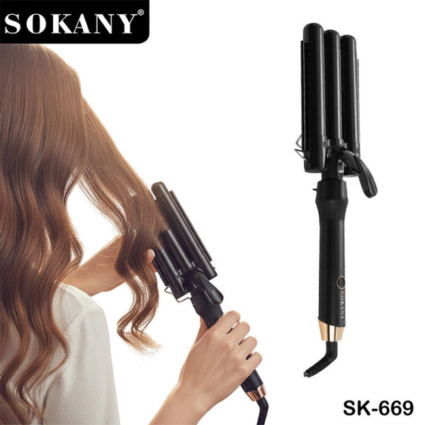 Плойка тройная волна для волос SOKANY CL SK-669 с керамическим покрытием