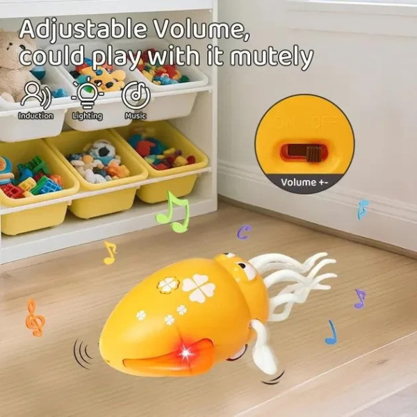 Музыкальная игрушка танцующий кальмар AND 5493 с подсветкой на батарейках