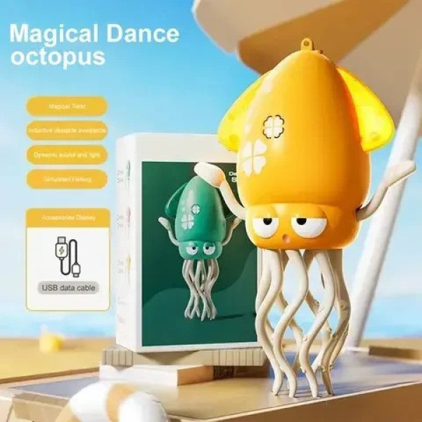 Музыкальная игрушка танцующий кальмар AND 5493 с подсветкой на батарейках