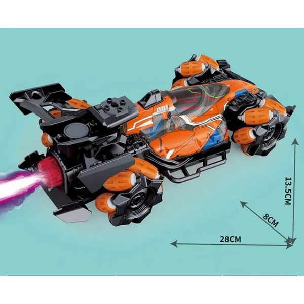 Машинка-перевертыш RC AND 21016 с паром, подсветкой и вращением на 360 градусов для детей от 3 лет