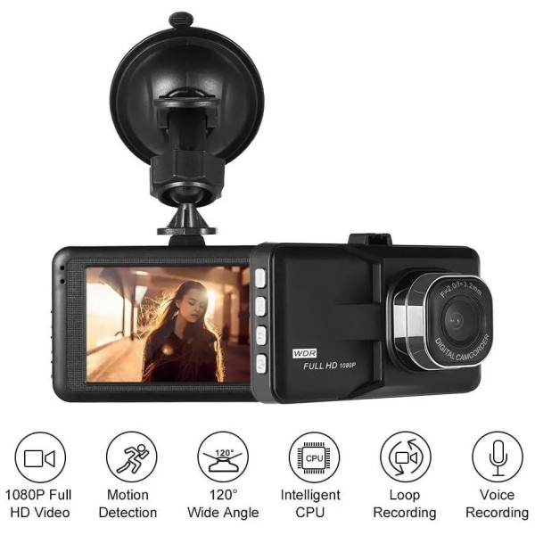 Автомобильный видеорегистратор DVR Q06 с камерой Full HD для машины AND 5557 с непрерывной записью