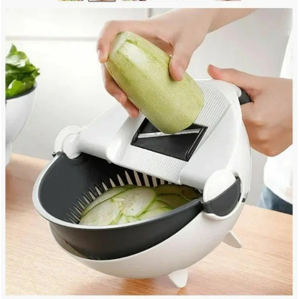 Овощерезка Basket Vegetable Cutter с контейнером и насадками для измельчения овощей