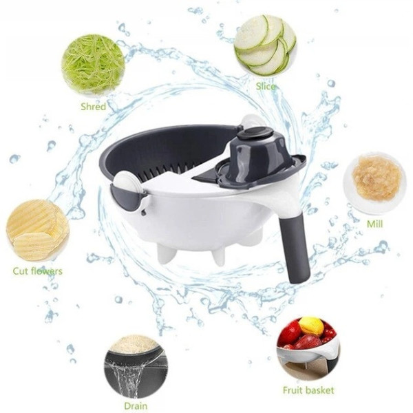 Овощерезка Basket Vegetable Cutter с контейнером и насадками для измельчения овощей