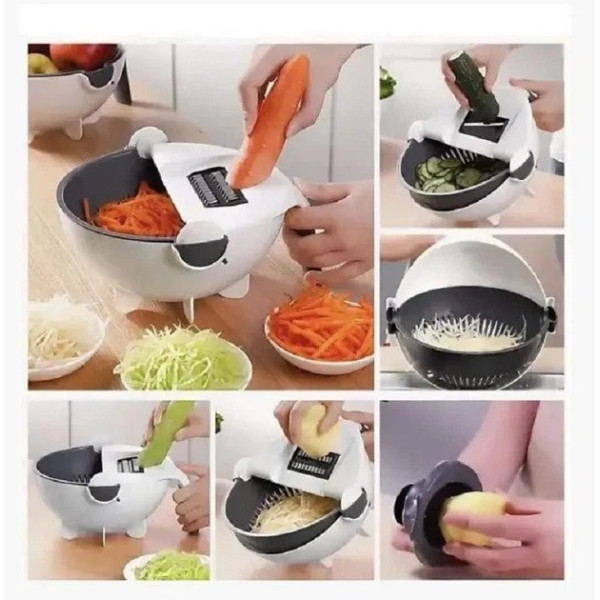 Овощерезка Basket Vegetable Cutter с контейнером и насадками для измельчения овощей