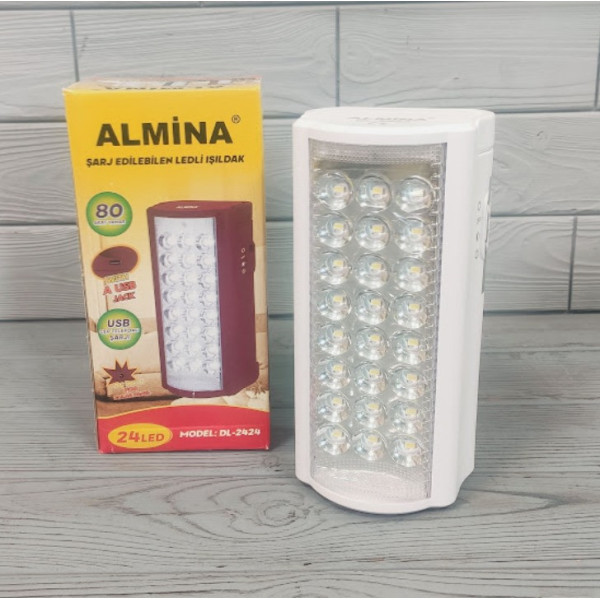 Аккумуляторный светодиодный фонарь Almina 24LED с ручкой для кемпинга и портативного освещения