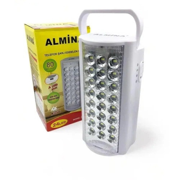 Аккумуляторный светодиодный фонарь Almina 24LED с ручкой для кемпинга и портативного освещения