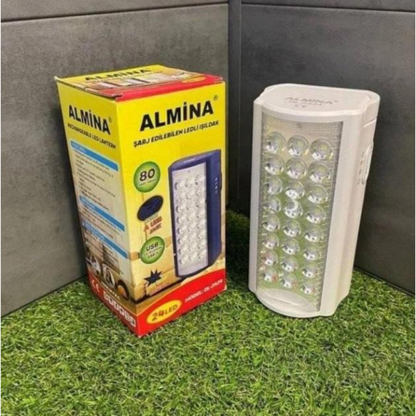 Аккумуляторный светодиодный фонарь Almina 24LED с ручкой для кемпинга и портативного освещения