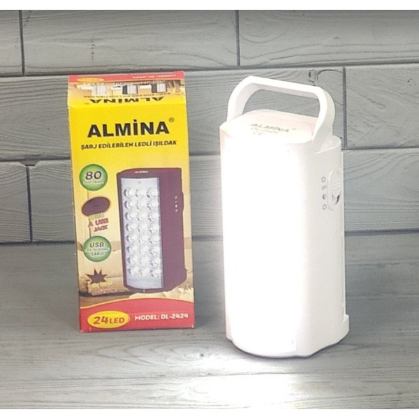 Аккумуляторный светодиодный фонарь Almina 24LED с ручкой для кемпинга и портативного освещения