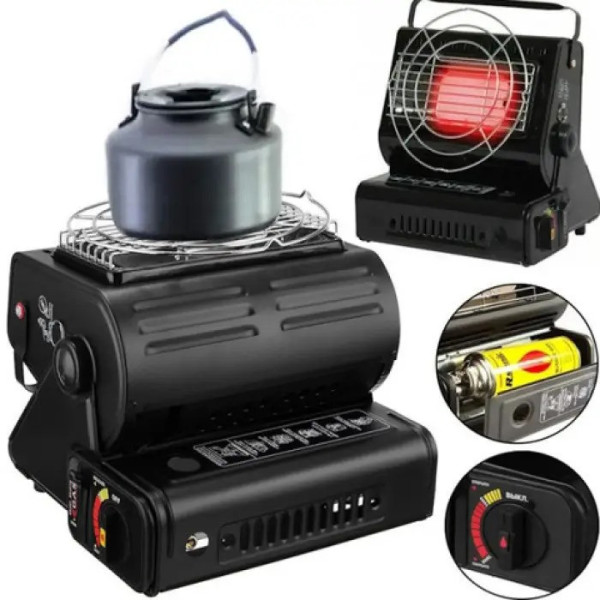 Газовый туристический обогреватель 2в1 1300W с функцией приготовления пищи и походной плиткой