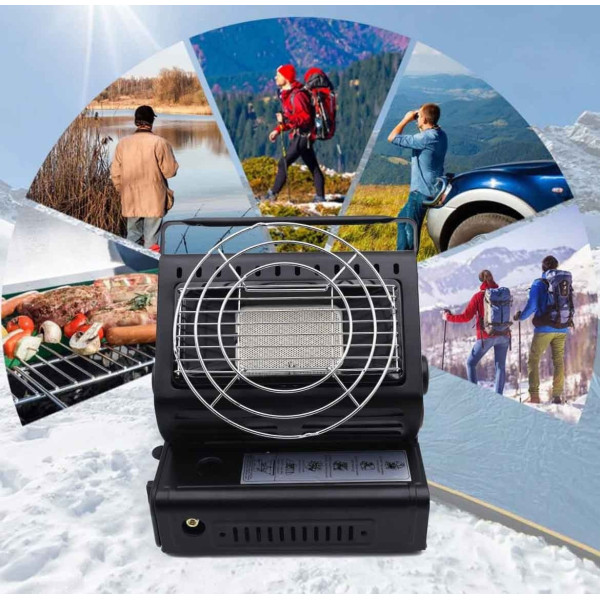 Газовый туристический обогреватель 2в1 1300W с функцией приготовления пищи и походной плиткой