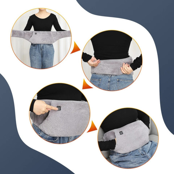 Электрический пояс Warm Stomach USB с подогревом для талии, 3 режима нагрева, машинная стирка