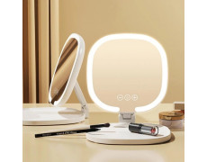 Косметическое зеркало J01 с LED подсветкой настольное складное для макияжа