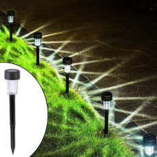 Садовые фонари на солнечной батарее 10 шт LED подсветка дорожек холодный свет