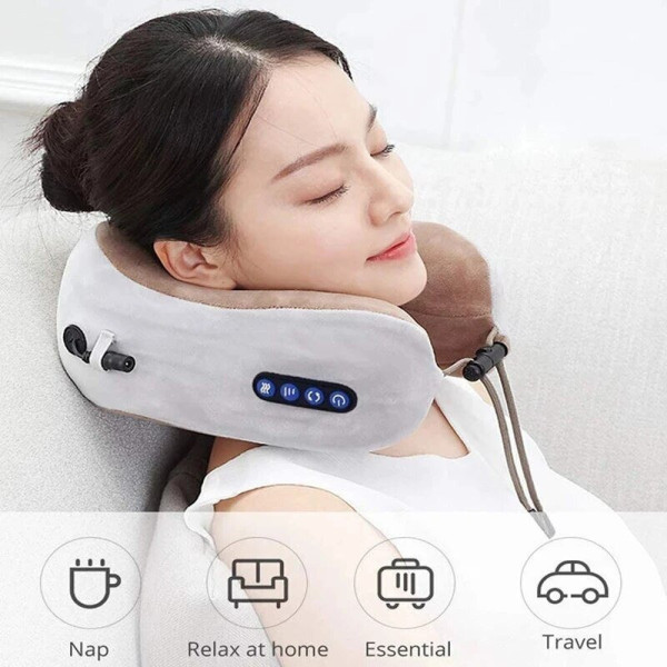 Массажная подушка для шеи U-shaped massage pillow с эффектом памяти для плеч и шеи ортопедическая