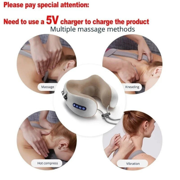 Массажная подушка для шеи U-shaped massage pillow с эффектом памяти для плеч и шеи ортопедическая