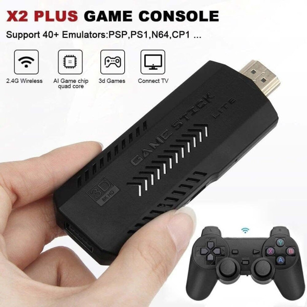 Портативная игровая приставка X2 Plus 64GB с геймстиком для телевизора и монитора