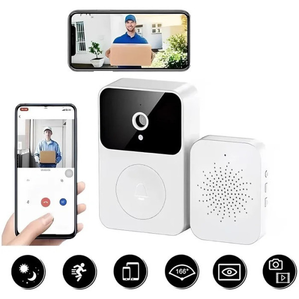 Беспроводной дверной видеозвонок Wi-Fi M6 с камерой и ночным режимом