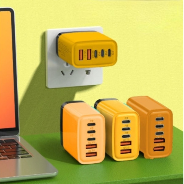 Многопортовое зарядное устройство 240W с 3 портами Type-C и 2 USB для быстрой зарядки