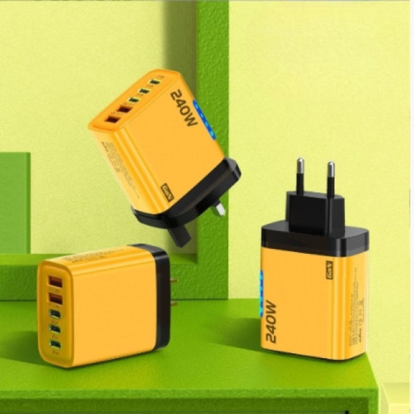Многопортовое зарядное устройство 240W с 3 портами Type-C и 2 USB для быстрой зарядки