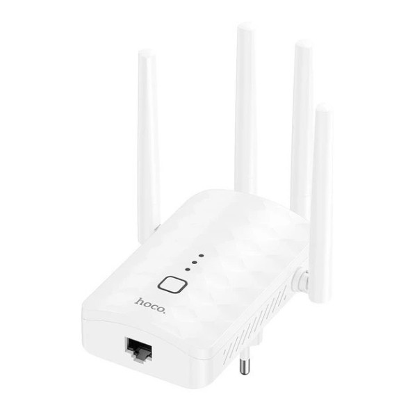 Повторитель сигнала Wi-Fi HOCO HI35 с четырьмя антеннами для дома и квартиры