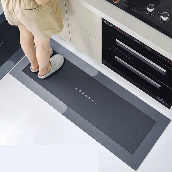 Водопоглощающий антискользящий коврик для ванной и кухни 40 × 120 см из диатомита серого цвета