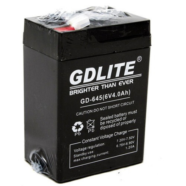 Аккумулятор свинцово-кислотный GDLITE GD-645 6 В 4 Ач для фонарей, весов и электроприборов
