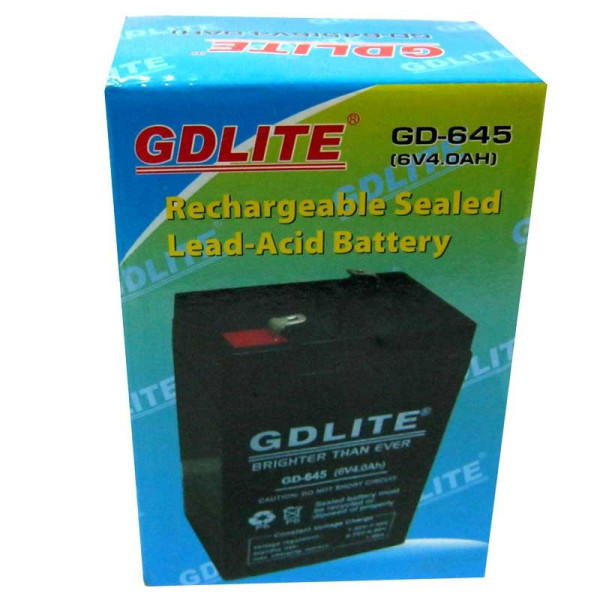 Аккумулятор свинцово-кислотный GDLITE GD-645 6 В 4 Ач для фонарей, весов и электроприборов