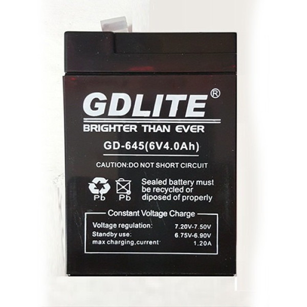 Аккумулятор свинцово-кислотный GDLITE GD-645 6 В 4 Ач для фонарей, весов и электроприборов