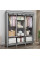 Складной тканевый шкаф Storage Wardrobe 88130 с 3 секциями и 8 полками серого цвета для одежды