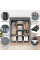Складной тканевый шкаф Storage Wardrobe 88130 с 3 секциями и 8 полками серого цвета для одежды