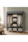Складной тканевый шкаф Storage Wardrobe 88130 с 3 секциями и 8 полками серого цвета для одежды