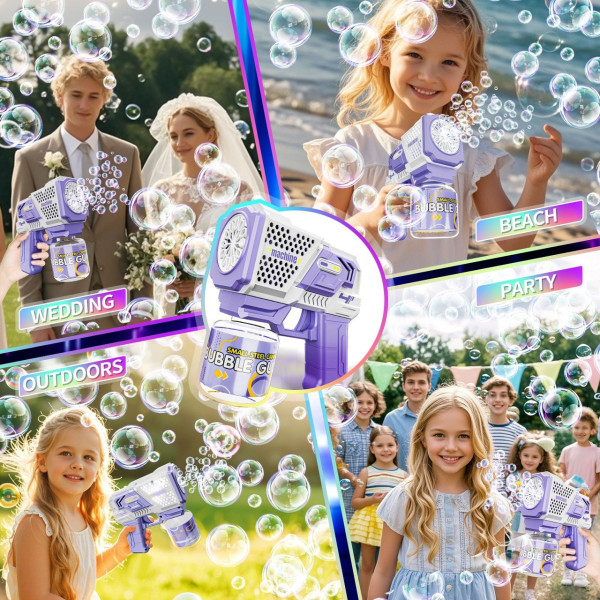 Автоматический пистолет Bubble Gun P162 для мыльных пузырей с музыкой и подсветкой