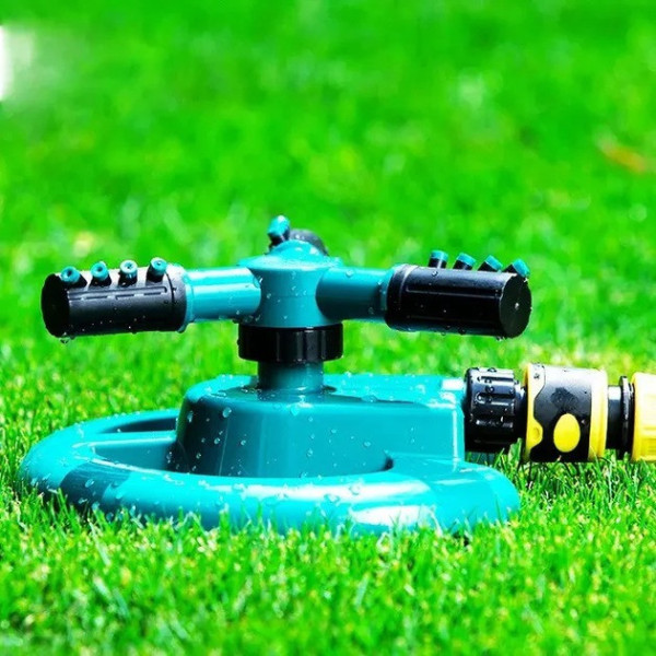 Пульсирующий садовый разбрызгиватель Lawn Sprinkler 360° с вращающимися и регулируемыми форсунками для газона