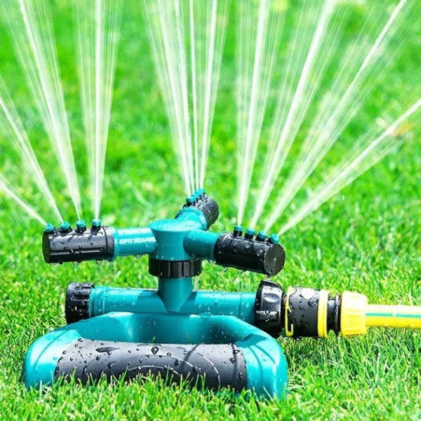 Пульсирующий садовый разбрызгиватель Lawn Sprinkler 360° с вращающимися и регулируемыми форсунками для газона