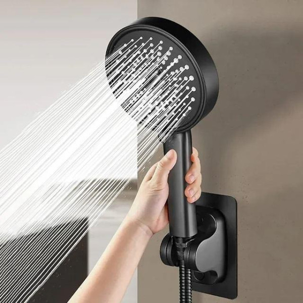 Душевая лейка Water Saving Shower с 5 режимами и кнопкой остановки воды, черная