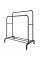 Напольная двойная вешалка Double Floor Hanger с штангами и полкой для обуви на колёсах черная