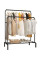 Напольная двойная вешалка Double Floor Hanger с штангами и полкой для обуви на колёсах черная