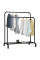 Напольная двойная вешалка Double Floor Hanger с штангами и полкой для обуви на колёсах черная